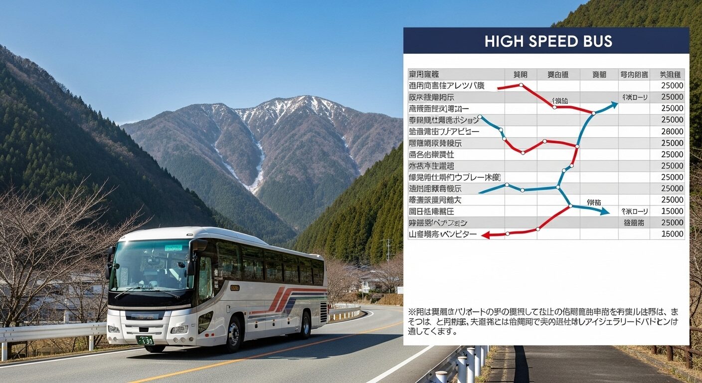 高速バスの移動時間と料金の目安