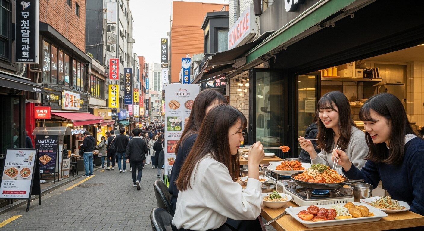 ソウル弘大エリアの学生街にある高コスパな人気グルメ店