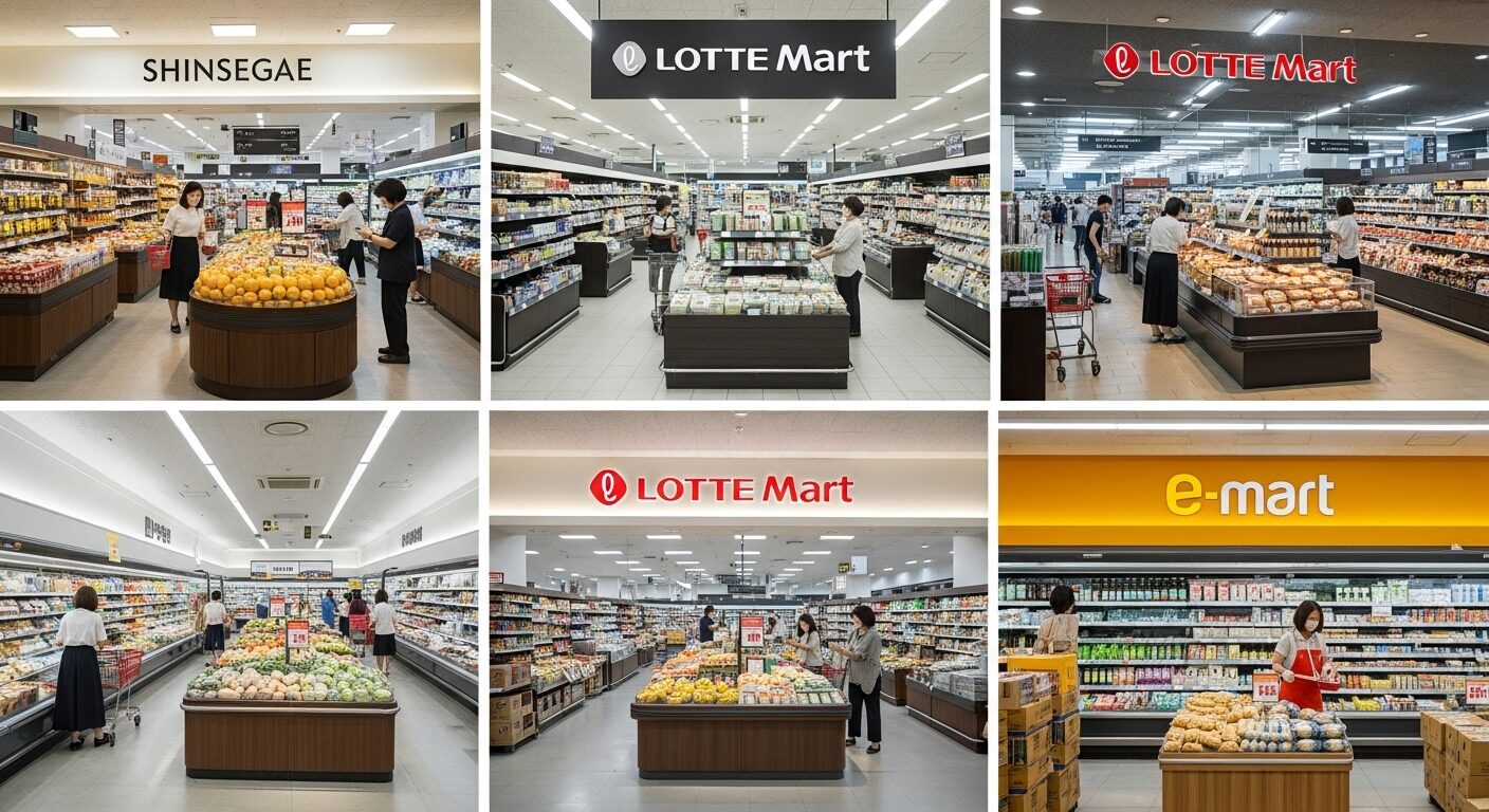 ソウルの地元民に人気のスーパーマーケット大手3社の店舗比較イメージ